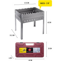 Разборный мангал FORESTER MOBILE, со складным дном, в пластиковом кейсе BC-782MC