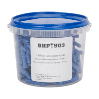 Набор для крепления ВИРТУОЗ дюбель 6x30 К, шуруп 4x35 потайная головка, желтый цинк, 150 шт. 550-11862