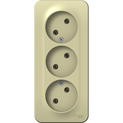 3-местная розетка Systeme Electric открытой проводки Blanca 16А IP20 250В без заземления бежевый BLNRA000317