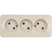 3-местная розетка Systeme Electric открытой проводки Blanca 16А IP20 250В без заземления бежевый BLNRA000317
