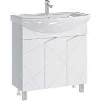 Комплект Sanstar напольная тумба Каскад 80, белая, мебельный умывальник Балтика 80 268.1-1.4.1.К