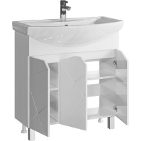 Комплект Sanstar напольная тумба Каскад 80, белая, мебельный умывальник Балтика 80 268.1-1.4.1.К