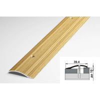 Порог разноуровневый алюминиевый декоративный (39,4 мм, 1,8 м, Дуб светлый) ЛУКА 00000001892