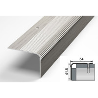 Порог угловой алюминиевый декоративный (54х41,8 мм, 1,8 м, Дуб арктик) ЛУКА УТ000006249