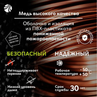 Кабель ОРЕОЛ ВВГ-НГ А LS 3х2,5 мм ГОСТ 50 м 00-00003661