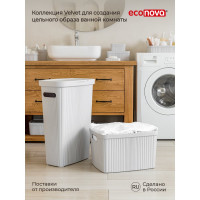 Корзина для белья Econova VELVET 45х29х63 см, 45 л, светло-серый флэк 433246238