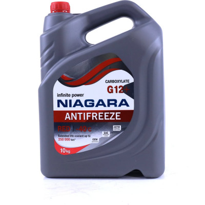 Охлаждающая жидкость NIAGARA Антифриз Ниагара G12+ карбоксилатный красный 10 кг 001001001012