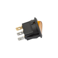 Круглая клавиша Nord-Yada 12V 20А желтая с подсветкой (3 контакта) ON-OFF (2шт в упаковке) 905478