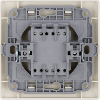 Выключатель слоновая кость 2 клавишный с подсветкой TDM ELECTRIC 10А, серия "Ильмень" SQ1823-0104