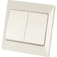 Выключатель слоновая кость 2 клавишный TDM ELECTRIC 10А, серия "Ильмень" SQ1823-0102