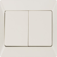 Выключатель слоновая кость 2 клавишный TDM ELECTRIC 10А, серия "Ильмень" SQ1823-0102