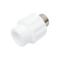 Комбинированная муфта PPRC MeerPlast Дн20x15 Ру25 белая наружная резьба D200-00434