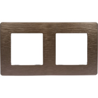 Рамка для розеток и выключателей ЭРА Серия 12 12510213 на 2 поста, Сатин, бронза Б0052516