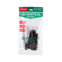 Удлинитель Engy Эконом 3 метра, 3 розетки, черный 186747