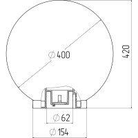 Садово-парковый светильник ЭРА шар, белый, D400mm, Е27 НТУ 01150401 Б0048739