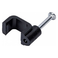 Плоская скоба TDM ELECTRIC 8 мм, пластиковая, черная, 50 шт. SQ0513-0033