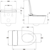 Электронный подвесной унитаз Swedbe SMART 0505