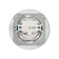 Розетка Bylectrica 1-местная, скрытая установка, без заземляющего контакта, диаметр 92 мм, серия ПРОВАНС круг, белый РС16-0401