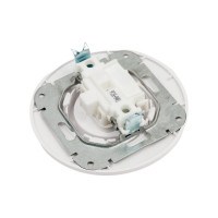 Розетка Bylectrica 1-местная, скрытая установка, без заземляющего контакта, диаметр 92 мм, серия ПРОВАНС круг, белый РС16-0401