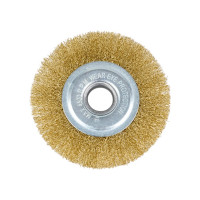 Щётка-крацовка плоская латунированная мягкая 125 мм для УШМ Orientcraft CIR012552918