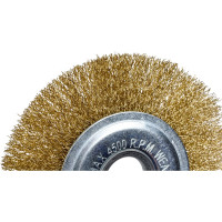 Щётка-крацовка плоская латунированная мягкая 125 мм для УШМ Orientcraft CIR012552918