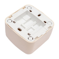 Выключатель слоновая кость 2-клавишный открытой установки с подсветкой TDM ELECTRIC IP20 10А, серия "Дача" Народная SQ1824-0017