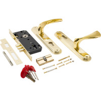Врезной замок БУЛАТ ЗВ4-3.03.05 НОМОС (золото; 5 перфоключей; с ручками) 13562