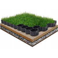 Газонная решетка для садовых дорожек и парковки ГеоПластБорд 6 штук черная ГР_544.336.34_ч_6
