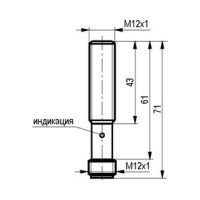 Индуктивный датчик ТЕКО ISB AC2S8-31P-4-LZS4-H Sn=4 мм, корпус М12x1 нерж. стал заподлицо, 10 ... 30 DC NO PNP, IP68, подключение разъем 00-00041612