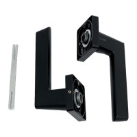 Алюминиевая дверная ручка Вантаж черный/белый глянец V51BL-2 AL