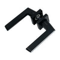 Алюминиевая дверная ручка Вантаж черный/белый глянец V51BL-2 AL