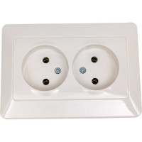 Двойная розетка TDM ELECTRIC 2П 10А 250В белая "Ильмень" SQ1823-0011