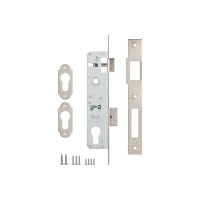Корпус узкопрофильного замка с защёлкой KALE KILIT 153 (25 мм) w/b никель 10230