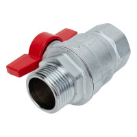 Шаровой кран Giacomini R854, 1, ВН, ручка-бабочка красная, хромированный R854X025