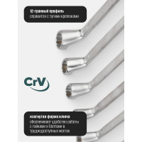 Набор накидных ключей Rockforce 12-гранных 75град, 8пр. RF-5088P RF-5088P(51027)