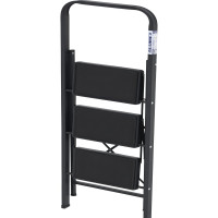 Стальная стремянка Алюмет с широкими ступенями с противоскользящими накладками 3 ступени. Серия MK 803C