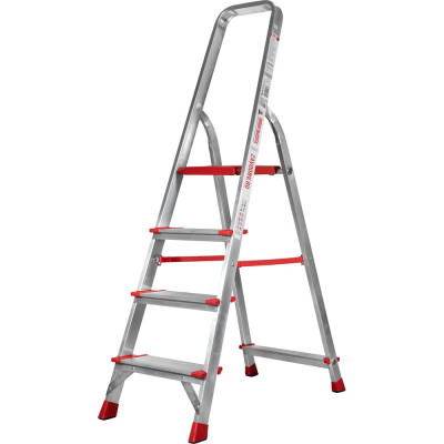 Профессиональная стремянка Новая Высота NV3117, 1x4 ступени 130 мм, Max нагр. 225 кг, 2К башмаки, 3117104