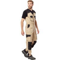 Полукомбинезон Эксперт Спецодежда Велар бежевый/черный, р.48-50, рост 170-176 6446000067447