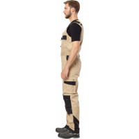 Полукомбинезон Эксперт Спецодежда Велар бежевый/черный, р.48-50, рост 170-176 6446000067447