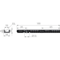 Лоток Aquastok ЛВП Norma DN100 H70 C250 1000x148x70 (11007) 549073