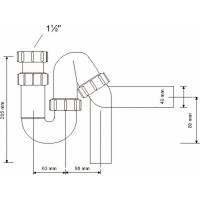 Сифон McAlpine без выпуска d40-40 P/S-образ. MRSK12