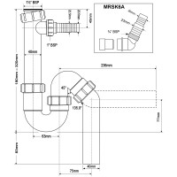Сифон McAlpine без выпуска d40-40/40 P/S-образный, с носиком MRSK6A