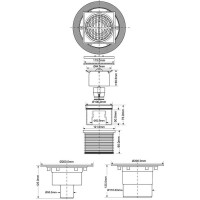 Трап для ванн McAlpine вертикальный, d110, регулируемый (с сухим затвором) MRFG3V-110