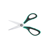 Ножницы Berlingo Easycut 350 15 см, бирюзовые, эргономичные ручки, мягкие вставки, европодвес DNn_15035_b