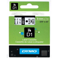 Картридж с лентой Dymo S0720680 9 мм, 7 м, пластик, черный на белой ленте DYMO40913