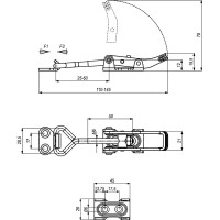 Натяжная регулируемая защелка со скобой KUKAMET 361-2-K