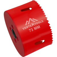 Коронка биметаллическая по металлу 73 мм vertextools 2525-73