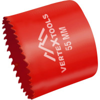 Коронка биметаллическая по металлу 55 мм vertextools 2525-55