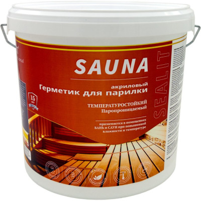 Герметик для бань и саун Sealit Sauna золотая сосна 7 кг 4020003