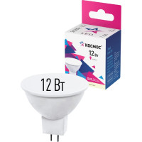 Светодиодная лампа КОСМОС LED JCDR 12Вт 220В GU 5.3 3000K, LkecLED12wJCDRC30